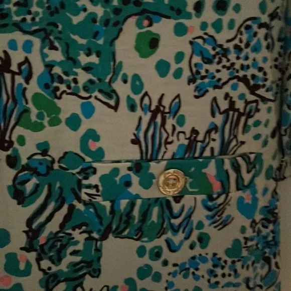 Lilly Pulitzer Teal Aqua Cream Corine Dress Sea Oat Everglades - Picture 8 of 14